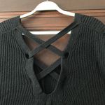 BP Black V Neck Open Back Sweater Photo 1