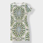London Times  White‎ and green mandala dress Size 8 Photo 5
