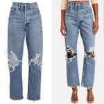 AGOLDE  90s Midrise Straight Jeans in Fall Out Distressed Wash Women’s Size 26 Photo 7