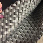 Leather Supple Soft Woven Tote wide straps Black Photo 4