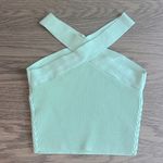 Babaton  Aritzia Sculpt Knit Criss Cross Cropped Tank Small Light Green Mint Photo 2