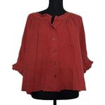 We The Free Free People  Lucy Solid Swing Top XS Women’s Burnt Henna NWT Photo 0