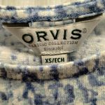 Orvis  NWT Women's Size XS Linen Blend Cap Sleeve Blue Abstract Lightweight Top Photo 4