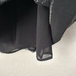 Max Studio MSSP Size M Black Shift Dress With Metallic and Velvet Floral Design Photo 4