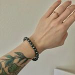 Black Pearl Bracelet Vintage “Xenae” Bauble Dark Romantic Stretch Mob Wife Gray Photo 0