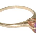 10K YELLOW GOLD Ring Purple Gem Size 5.5 Weighs 1.2 Grams Photo 8