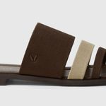 Vivaia Doris Square Toe Slide Sandal Old Money Knit Comfort Brown Cream Brown 8 Photo 4