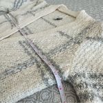 Joie  Plaid Button Up V-Neck Cardigan Sweater Cream Gray Size S Photo 6
