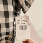 Dress the Population  Crop Top Size M Short Sleeve Black Cream Plaid Fall Gingham Photo 1