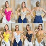 Gold Women's Sleeveless Crop Tube Top One Strapless Bow Twist Tie Front One Size Photo 3