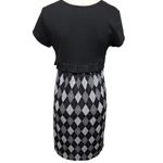 Voir Voir black/gray ponte argyle empire waist dress size 8 Photo 4