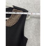 Maison Jules  Women's Dress Fit & Flare Black Beaded Yoke Size Small Solid Black Photo 6