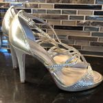 Caparros  gold rhinestone bling strappy Heels women’s size‎ 9.5 wedding prom Photo 4