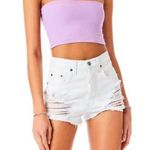 Carmar White Titania Viridine High Rise Distressed Denim Shorts Size 24 Photo 3
