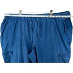 Woman Within Pants Womens 30W Blue Cargo Drawstring Elastic Waist Pockets Cotton Photo 3