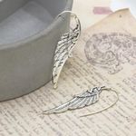 Angel Wing Shaped Earrings Silver Photo 2