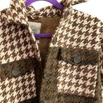 Stoosh  Women's Houndstooth Cropped Jacket‎ Brown Size L Casual Photo 9