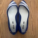 Melissa  x Karl lagerfeld blue zipper rubber pointed toe flats size US 6 Photo 2