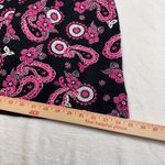 Metrostyle 10 Black Pink Paisley Mini Skirt Y2K Mod Stretch Floral Print Photo 7