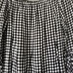 Cute! Beach Lunch Lounge Black &White Checkered Summer Shirt Ruffle‎ Size S/P Photo 3