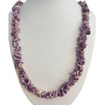 Vintage Chipped Shell Necklace Dyed Purple Surfer Vacation Screw Barrel Estate Photo 0