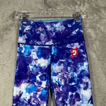 Peloton  WITH Leggings Womens Blue Tie‎ Dye & Purple Floral Reversible XS Photo 3