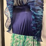 Audrey Ann Blue Green Watercolor Maxi Sundress Dress Photo 2