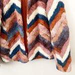 Band of Gypsies | Chevron Faux Fur Open Front Jacket Coat Rust | Size Large Photo 4