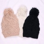 Black Pom Knit Beanie Photo 1