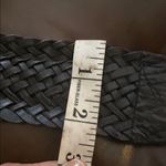 Chico's wide Black Braided leather Belt with a brass with copper& nickel Buckle Photo 7
