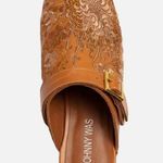 Johnny Was NEW  Mono Clog Tonal Embroidered Leather Brown Wedge Womens 9.5 Photo 4