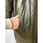 Wille Germany Metallic Olive Cocoon Coat Faux Fur Collar Oversized 16 XL Green Photo 15