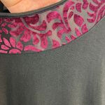 Catherines  AnyWear Maxi Dress 3X Black Sheer Floral Scoop Neckline 3/4‎ Sleeve Photo 3