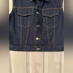 SLVRLAKE Trucker Cropped Denim Vest Women’s Dark Blue Cotton Size Large Photo 7