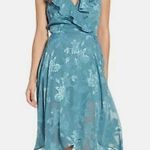 Leith Floral Ruffle Handkerchief Hem Faux Wrap Dress Photo 0