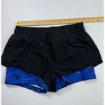 Zella ‎ Running Shorts Athletic Layered Black Blue Geometric Size S Photo 1