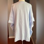 Love Riche Light Blue V-Neck Boho Whimsy Summer Beach Festival Cover Up Blouse Dress Photo 3