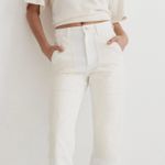 Madewell Jeans The '90s Straight: Two-Tone Workwear Edition White 33 NWT New Photo 0