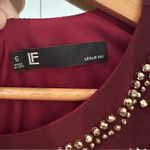 Leslie Fay Leslie Fay Burgundy Sheath Dress Women’s Sleeveless Studded Embellished Photo 9