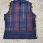 Woolrich  Women’s Wool Blend Plaid Vest Full Button Academia in Purple Navy L Photo 5