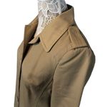 Ann Taylor Classic Short Trench Khaki Coat Epaulets, pleated back size 10 petite Photo 7