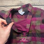 Blair  Plaid Flannel‎ Tunic Top Embroidered Pink Brown Green Womens S Fall Blouse Photo 7
