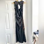 NWT SIMKHAI Vera Lace Trim Cowl Neck Dress Open Back Black Size 2 Photo 3