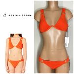 Robin Piccone New. red orange buckle bikini. XS-top/S-bottom. Retails $216 Photo 1