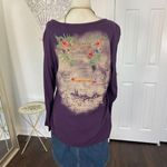 Early 2000's Dark Purple Sequin Studded Whimsygoth Graphic Long Sleeve XL Photo 4