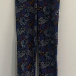 ZARA  women purple floral stirrup pants size small FLAWS stretch flowers Photo 0