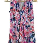NYDJ Lana Floral Printed Fit and Flare Mini Dress in Pink/Blue Multi Size 4 Photo 2