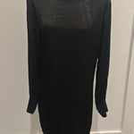LA Made Black Satin Tunic Dress Sz L Photo 0