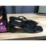 Jeffrey Campbell Jamm-3 Women's 8 Black Leather Slip-On Open-Toe Heel Sandals Photo 1