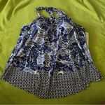 Blue Patterned Tunic Swim Top Size 20W Photo 1